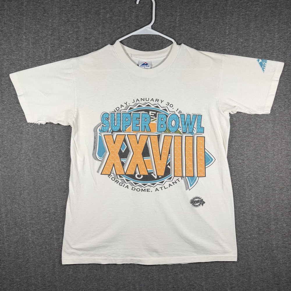 Vintage 1994 Super Bowl XXVIII T Shirt M Apex One Single Stitch USA Flawed NFL